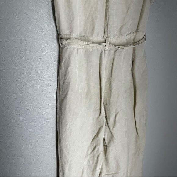 Rails Callie Linen Blend Jumpsuit Size M Women’s Cream Beige Collared Buttoned - Picture 9 of 15